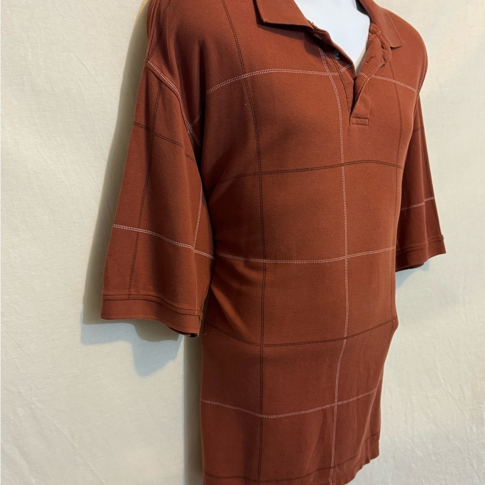 E-2 Men’s Austin Clothing Company Brown & Cream Short Sleeve Polo Shirt - Picture 6 of 15